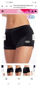 The Zone smooth velour Gymnastic shorts.