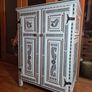 Bone Inlay Stenciled Cabinet Image 2