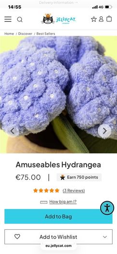 New JELLYCAT Amuseables Hydrangea