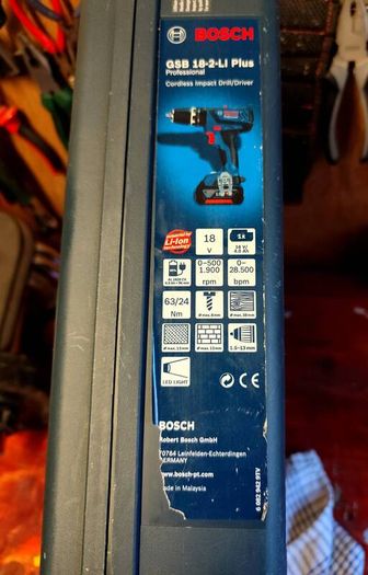 Bosch GSB 18-2-LI Plus Combi Drill + 4.0Ah Battery & Charger (Barely Used)