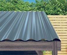 Roof Panels 12 pcs Galvanised Steel Grey 100x36 cm