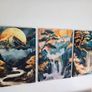 3 framed printed canvas 35x55cm each Image 2