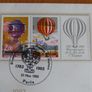 1983 Isle of Man one 1 crown Montgolfier air balloon manned flight coin stamp cover Image 3