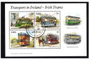 1987 Ireland Trams Miniature Sheet Fine Used with Dublin (Baile Atha Cliath) Cancel