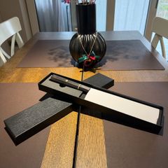 Japanese Nakiri Vegetable Knife 165mm Silver Steel No 3 Ebony Handle Gift Box