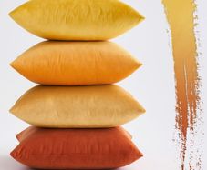 MIULEE Set of 4 Velvet Cushion Covers 45 x 45 cm Orange Invisible Zip - Brand New