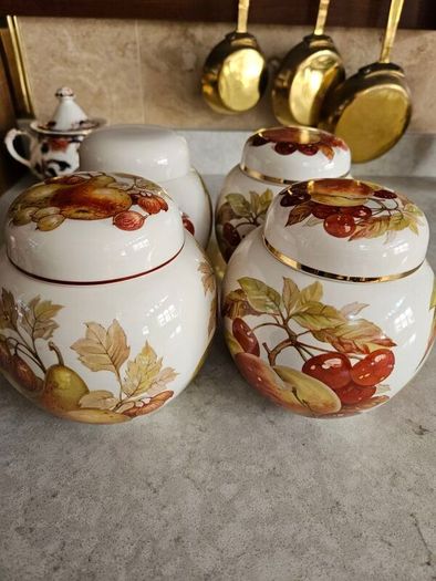 Set of stunning vintage lidded jars