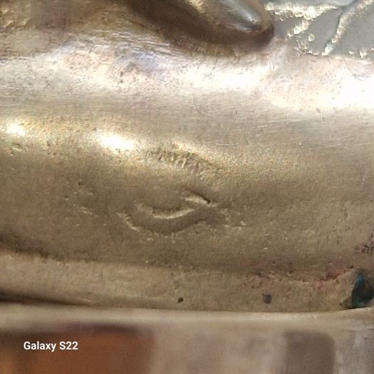 Antique  Brass Angel Holy Water Font Religious Wall Art