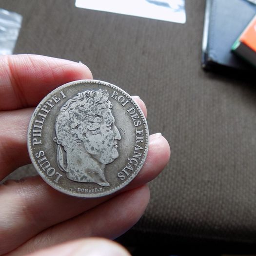 France 1834 W. ,5 francs.King Louis Philippe.90% silver.
