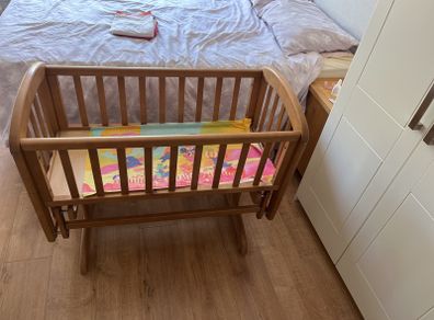 Wooden Newborn Swinging Cradle/Bedside Baby Crib
