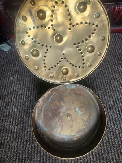 Victorian brass warming pan
