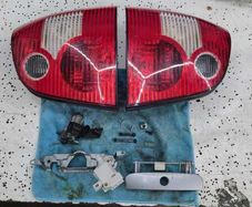 VW Polo 2001 Rear Tail Lights (Pair) + Boot Lock Assembly