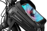Bike Frame Bag, Bicycle Handlebar Bag, Water-Resistant Top Tube Pack Mobile Phone Pouch for Smart Phones up to 6.8 inches with TPU Sensitive Touchscreen for Mountain, Racing and E-Bikes 1.7L