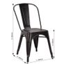 Black Matte Metal Chairs x4 Image 2