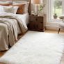 White Fluffy Rug for Bedroom, Large Anti Slip Carpet, Machine Washable Soft Thick Pile Area Rugs for Living Room Kids Bedroom Nursery White Image 3