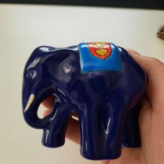 Authentic Emaux d'Art de Longwy Ceramic Elephant Figurine