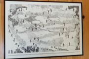 Large Framed Anna Nielsen Limited Numbered Signed Print - Golf The Front 9 - Golf Related Print - Collectible Art Print