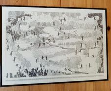 Large Framed Anna Nielsen Limited Numbered Signed Print - Golf The Front 9 - Golf Related Print - Collectible Art Print