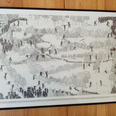 Large Framed Anna Nielsen Limited Numbered Signed Print - Golf The Front 9 - Golf Related Print - Collectible Art Print