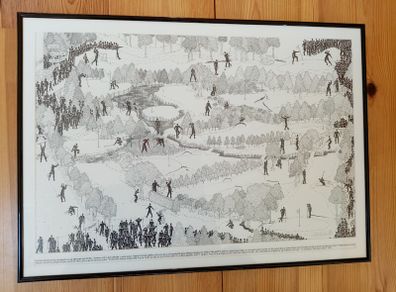 Large Framed Anna Nielsen Limited Numbered Signed Print - Golf The Front 9 - Golf Related Print - Collectible Art Print