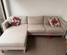 Large cream corner sofa
