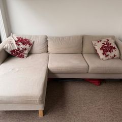 Large cream corner sofa