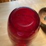 Vase - Vintage red glass with gold leaf colour flowers 13 inches Image 4