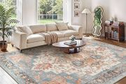 Large Rugs for Living Room 200x290cm, Extra Large Area Rug Washable, Vintage Boho Big Rugs, Low Pile, Non-Shedding, XXL Carpet