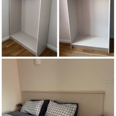 2 open wardrobes and matching headboard