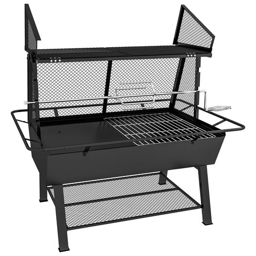 3-in-1 Barbecue Grill, Rotisserie Roaster and Fire Pit, with Cover