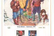 1983 Great Britain Limited Edition Lithographed Print measuring 333mm X 257mm showing Christmas Commemorative stamps with First Day of Issue Cancel