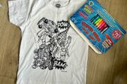 Boys t-shirt colouring gift set new 7/8y