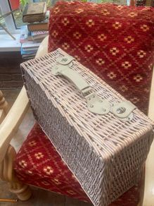 Wicker Picnic Basket with Cutlery and Plates
