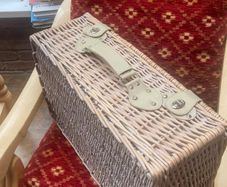 Wicker Picnic Basket with Cutlery and Plates