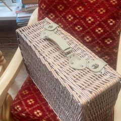 Wicker Picnic Basket with Cutlery and Plates
