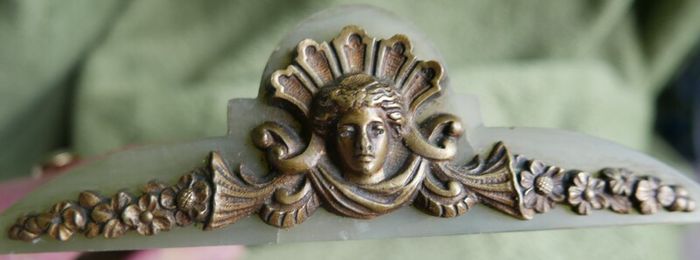 Vintage Green Onyx and Bronze 7" x 5" x 2"