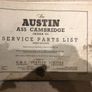 Austin A55 Cambridge (Mark ll) Service Parts List Image 2