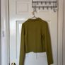 Khaki green fitted zip up long sleeve Image 4