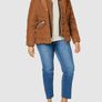 TOM TAILOR Ladies Puffer Jacket with Faux Fur Hood 1020604, Brown, XXL Image 2