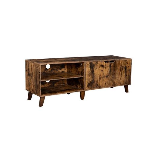 TV table  Stand with 2 doors, TV shelf for TV up to 60 inches, TV cabinet with adjustable shelves, for living room, dining room and bedroom, vintage brown