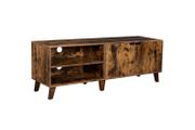 TV table  Stand with 2 doors, TV shelf for TV up to 60 inches, TV cabinet with adjustable shelves, for living room, dining room and bedroom, vintage brown