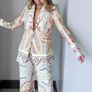 Gorgeous Zara Bloggers Viral Insta Famous Boho Ethnic Print Linen Blend Suit, Blazer and Trousers Image 6