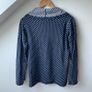 Seasalt Cornwall Organic Cotton Peach House Reversible Cowl Neck Top Navy Ditsy Stripe UK 10 Image 4