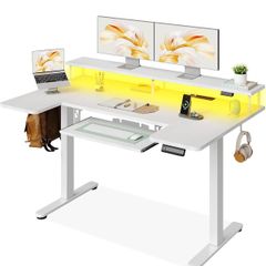 Standing Desk, 140cm U Shaped Height Adjustable