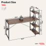 NEW SALE | Computer Desk with Storage Shelves Writing Desk with Shelves 160CM Reversible Computer Desk with Bookshelf for Home Office Small Space Image 5