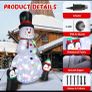 8ft Christmas Inflatable Snowman with Two Penguins, Image 5