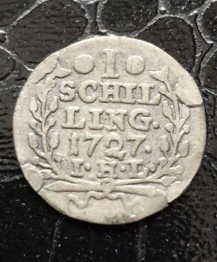 Germany 1727 Silver 1 Schilling Hamburg, Free Hanseatic city of