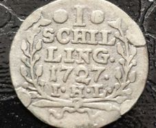 Germany 1727 Silver 1 Schilling Hamburg, Free Hanseatic city of