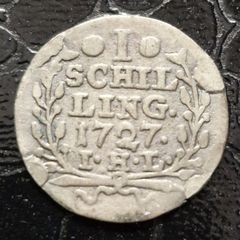 Germany 1727 Silver 1 Schilling Hamburg, Free Hanseatic city of