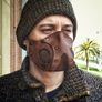 Postapocalyptic Genuine Brown Leather Face Mask Image 5